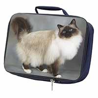 Gorgeous Birman Cat Navy Insulated School Lunch Box/Picnic Bag