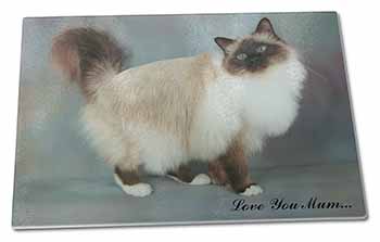 Large Glass Cutting Chopping Board Birman Cat 