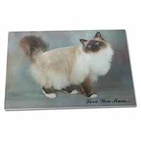 Large Glass Cutting Chopping Board Birman Cat 