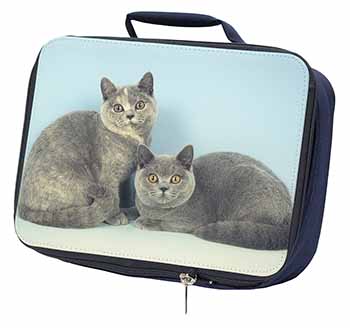 British Shorthair Cats Navy Insulated School Lunch Box/Picnic Bag