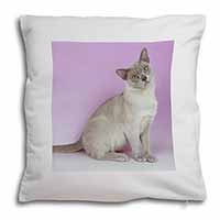 Lilac Burmese Cat Soft White Velvet Feel Scatter Cushion