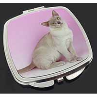 Lilac Burmese Cat Make-Up Compact Mirror