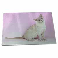 Large Glass Cutting Chopping Board Lilac Burmese Cat
