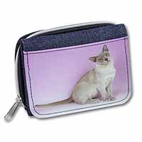 Lilac Burmese Cat Unisex Denim Purse Wallet