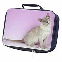 Lilac Burmese Cat Navy Insulated School Lunch Box/Picnic Bag