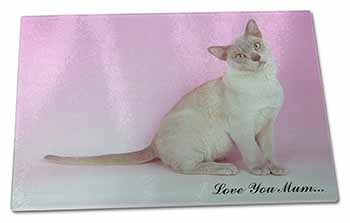 Large Glass Cutting Chopping Board Burmese Cat 