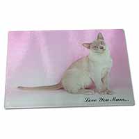 Large Glass Cutting Chopping Board Burmese Cat 