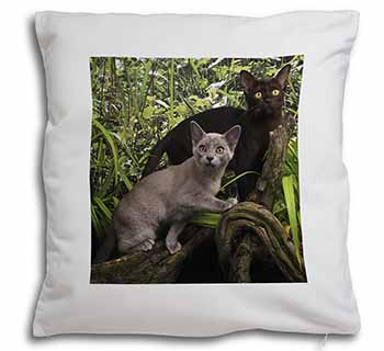Burmese Cats Soft White Velvet Feel Scatter Cushion