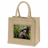 Burmese Cats Natural/Beige Jute Large Shopping Bag