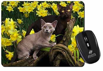 Burmese Cats Amoungst Daffodils Computer Mouse Mat