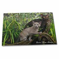 Large Glass Cutting Chopping Board Burmese Cats 