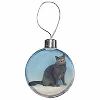 Blue Chartreax Cat Christmas Bauble