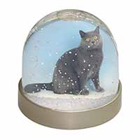 Blue Chartreax Cat Snow Globe Photo Waterball