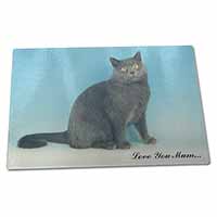 Large Glass Cutting Chopping Board Chartreax Cat 