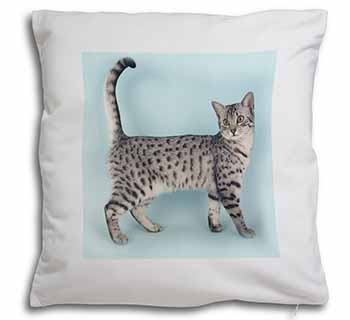 Egyptian Mau Cat Soft White Velvet Feel Scatter Cushion