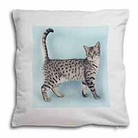 Egyptian Mau Cat Soft White Velvet Feel Scatter Cushion