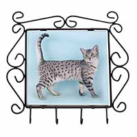 Egyptian Mau Cat Wrought Iron Key Holder Hooks