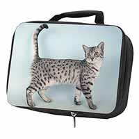 Egyptian Mau Cat Black Insulated School Lunch Box/Picnic Bag