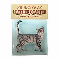 Egyptian Mau Cat Single Leather Photo Coaster