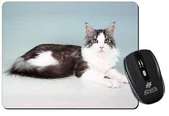 Silver, White Maine Coon Cat Computer Mouse Mat