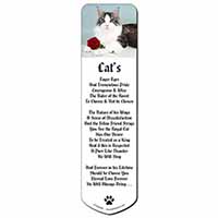 Gorgeous Cat with Red Rose Bookmark, Book mark, Printed full colour