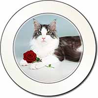 Gorgeous Cat with Red Rose Car or Van Permit Holder/Tax Disc Holder