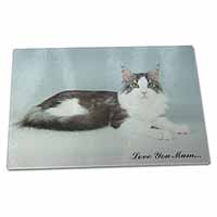 Large Glass Cutting Chopping Board Maine Coon Cat 
