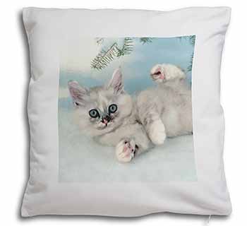 Tiffanie Kitten, Tiffany Cat Soft White Velvet Feel Scatter Cushion