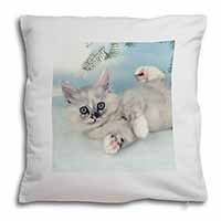 Tiffanie Kitten, Tiffany Cat Soft White Velvet Feel Scatter Cushion
