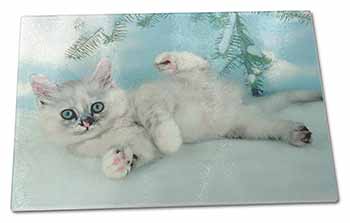 Large Glass Cutting Chopping Board Tiffanie Kitten, Tiffany Cat