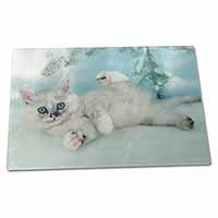 Large Glass Cutting Chopping Board Tiffanie Kitten, Tiffany Cat