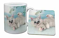 Tiffanie Kitten, Tiffany Cat Mug and Coaster Set