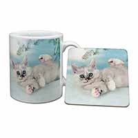 Tiffanie Kitten, Tiffany Cat Mug and Coaster Set