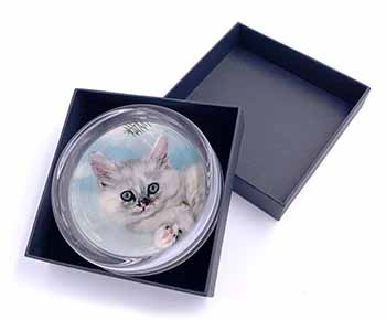 Tiffanie Kitten, Tiffany Cat Glass Paperweight in Gift Box