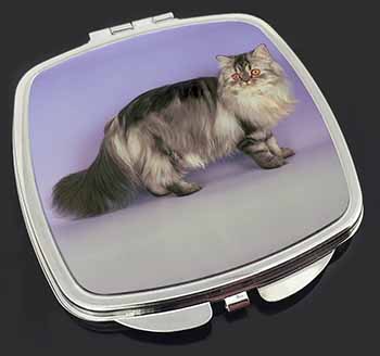Silver Grey Persian Cat Make-Up Compact Mirror