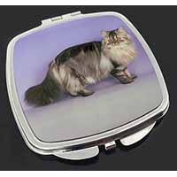 Silver Grey Persian Cat Make-Up Compact Mirror