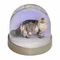 Silver Grey Persian Cat Snow Globe Photo Waterball