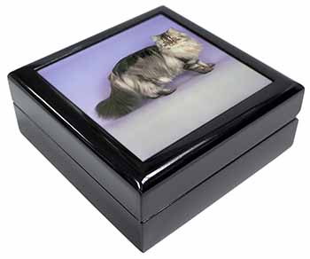 Silver Grey Persian Cat Keepsake/Jewellery Box