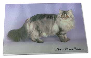 Large Glass Cutting Chopping Board Persian Cat 