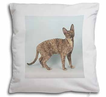 Cornish Rex Cat Soft White Velvet Feel Scatter Cushion