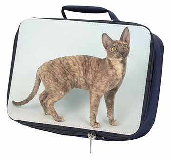 Cornish Rex Cat Navy Insulated School Lunch Box/Picnic Bag