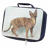 Cornish Rex Cat Navy Insulated School Lunch Box/Picnic Bag