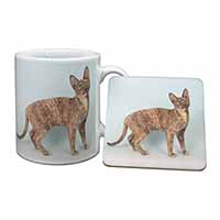 Cornish Rex Cat Mug and Coaster Set