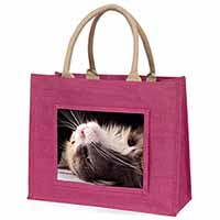 Cat in Ecstacy Large Pink Jute Shopping Bag