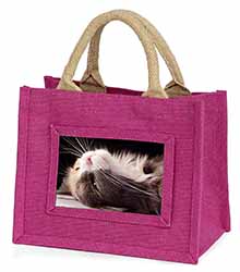 Cat in Ecstacy Little Girls Small Pink Jute Shopping Bag