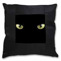 Black Cats Night Eyes Black Satin Feel Scatter Cushion