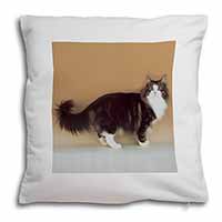 Norwegian Forest Cat Soft White Velvet Feel Scatter Cushion