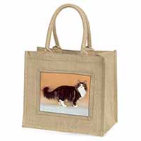 Norwegian Forest Cat Natural/Beige Jute Large Shopping Bag