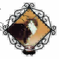 Norwegian Forest Cat Wrought Iron Wall Art Candle Holder