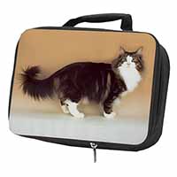 Norwegian Forest Cat Black Insulated School Lunch Box/Picnic Bag